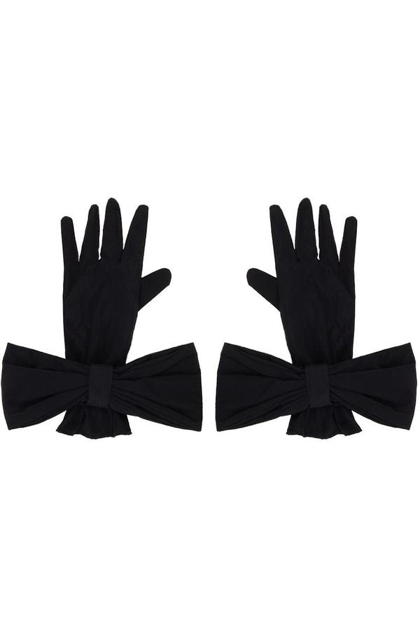【SHUSHU TONG】Black Bow Gloves 上品手袋 送関込 Shushu/Tong SSENSE Exclusive Bow Gloves - Black | Garmentory