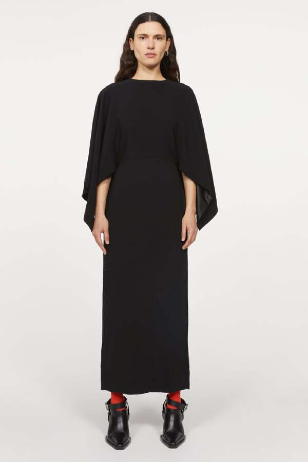 Rodebjer Dreamer Cape Sleeve Dress - Black | Garmentory