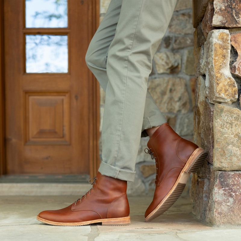 Nisolo Andres Everyday Boots Brandy Brown Leather Lace Up Mens 9 Nisolo Boots Review: We Test the Andres All-Weather Boot  main image 4