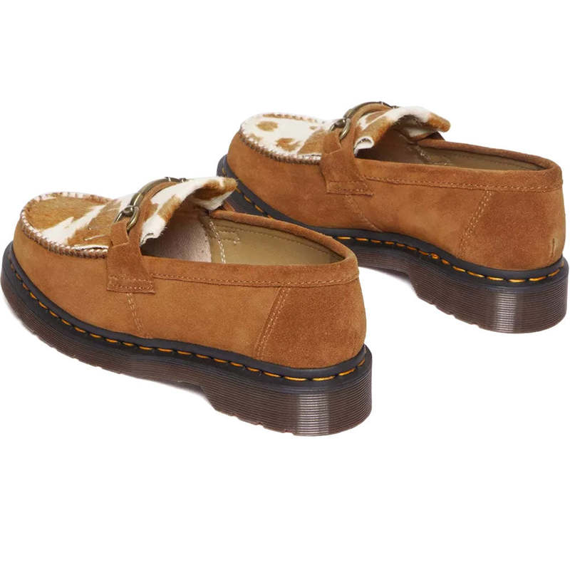 Dr. Martens Adrian Snaffle Hair-On Cow Print Kiltie Loafers 