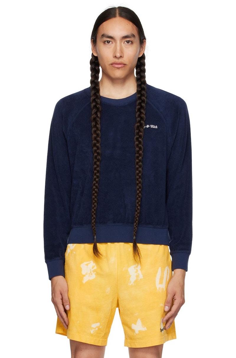 ★Sporty & Rich★ New York Tennis Club Sweatshirt Navy CR971 NY Tennis Club Quarter Zip - Navy/Gold – Sporty & Rich
