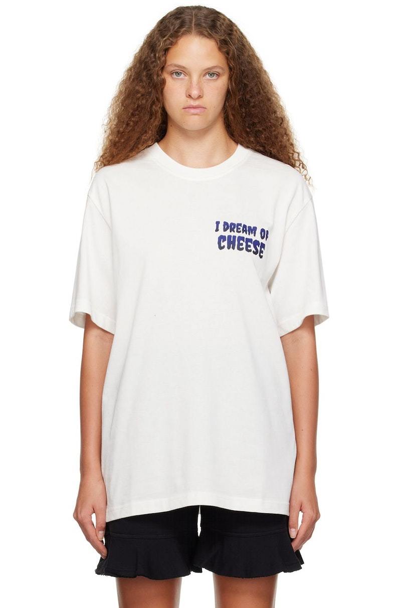 JW Anderson Off-White 'I Dream Of Cheese' T-Shirt | Garmentory