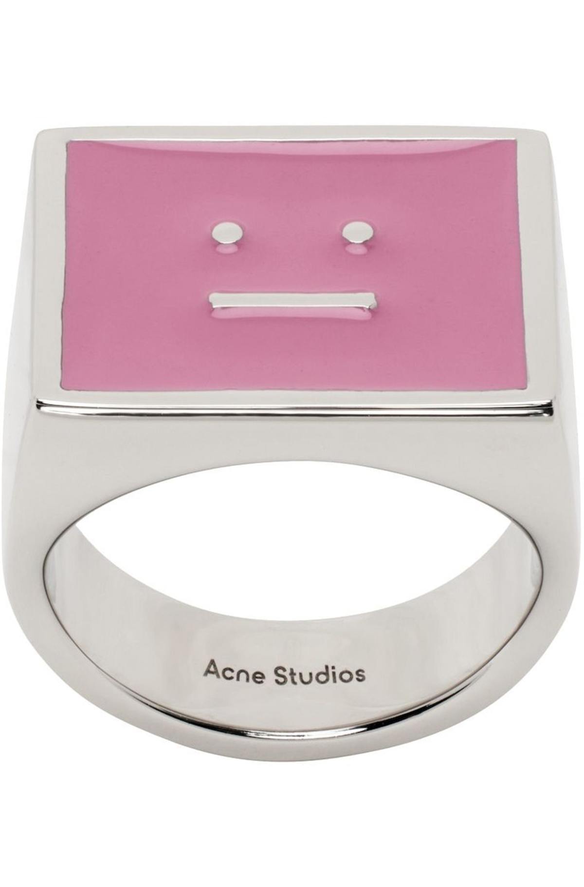 【Acne Studios】Logo engraved signet ring Acne Studios - Logo engraved signet ring - Silver