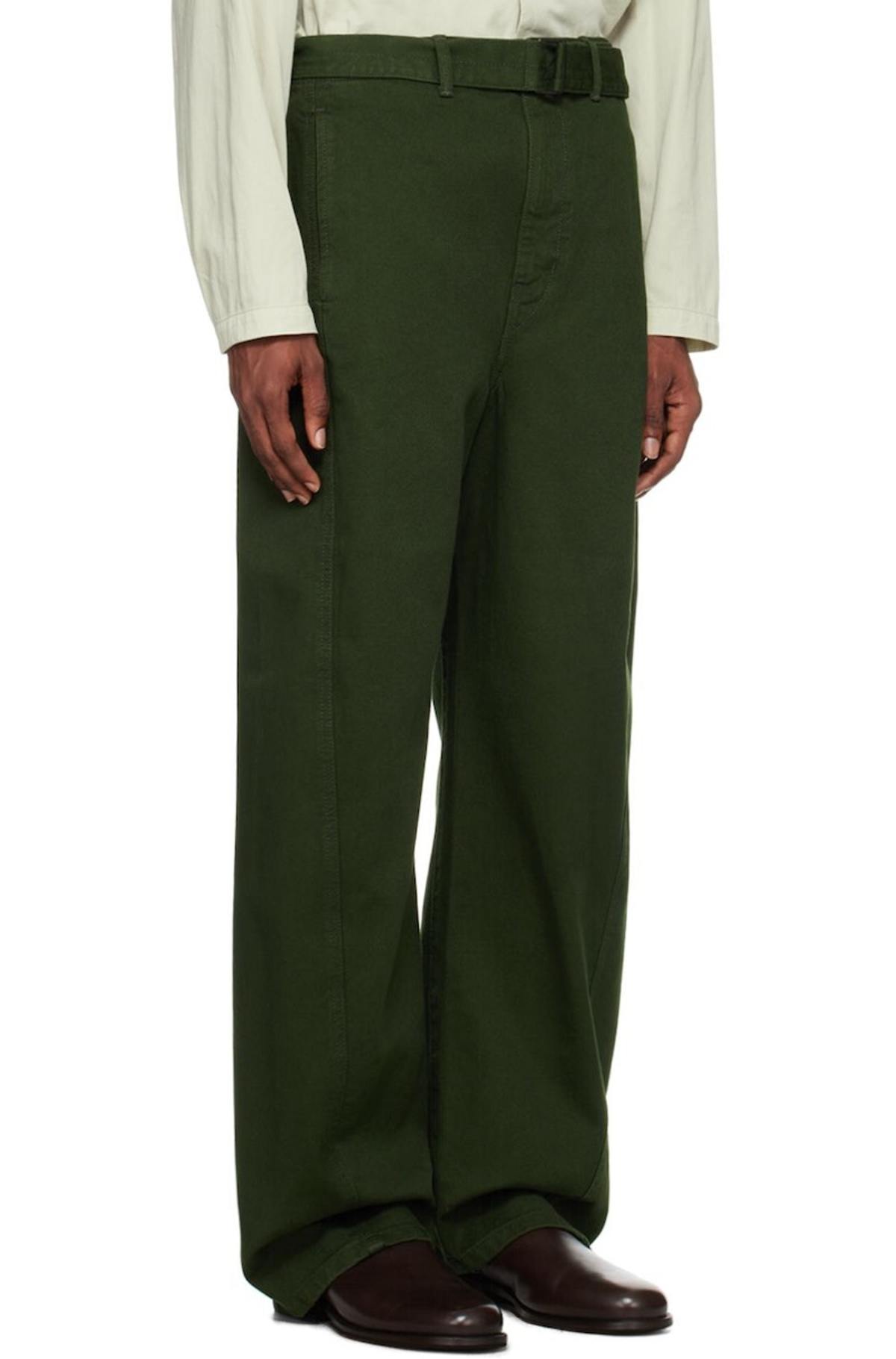 LEMAIRE Green Twisted Belted Jeans | Garmentory