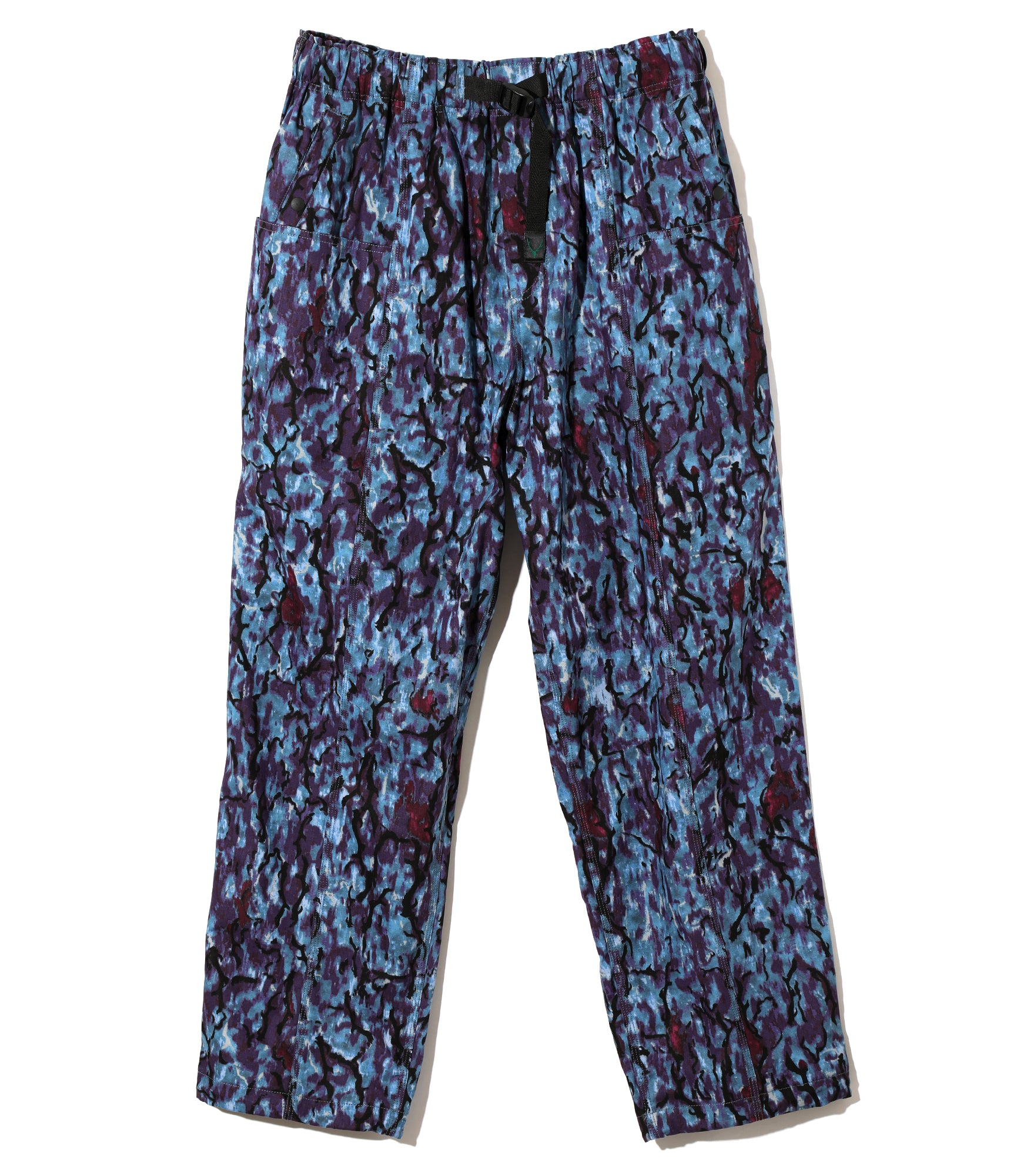 【SATIIIZ】Salon Curved Camo Cotton Pants Salon Curved Camo Cotton Pants - satiiiz