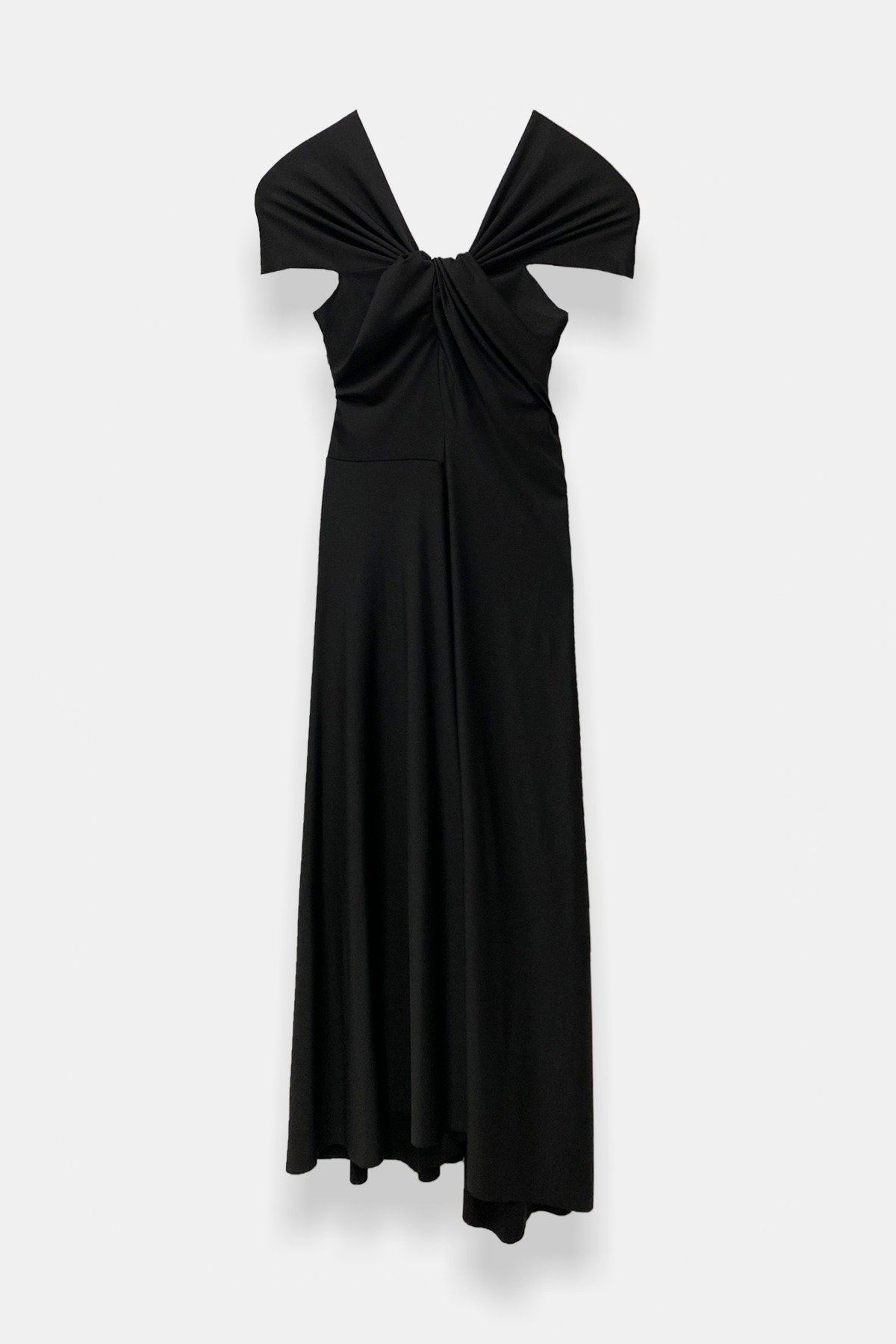 strapless open back dress Drape Midi Dress In Ivory – Victoria Beckham UK main image 0