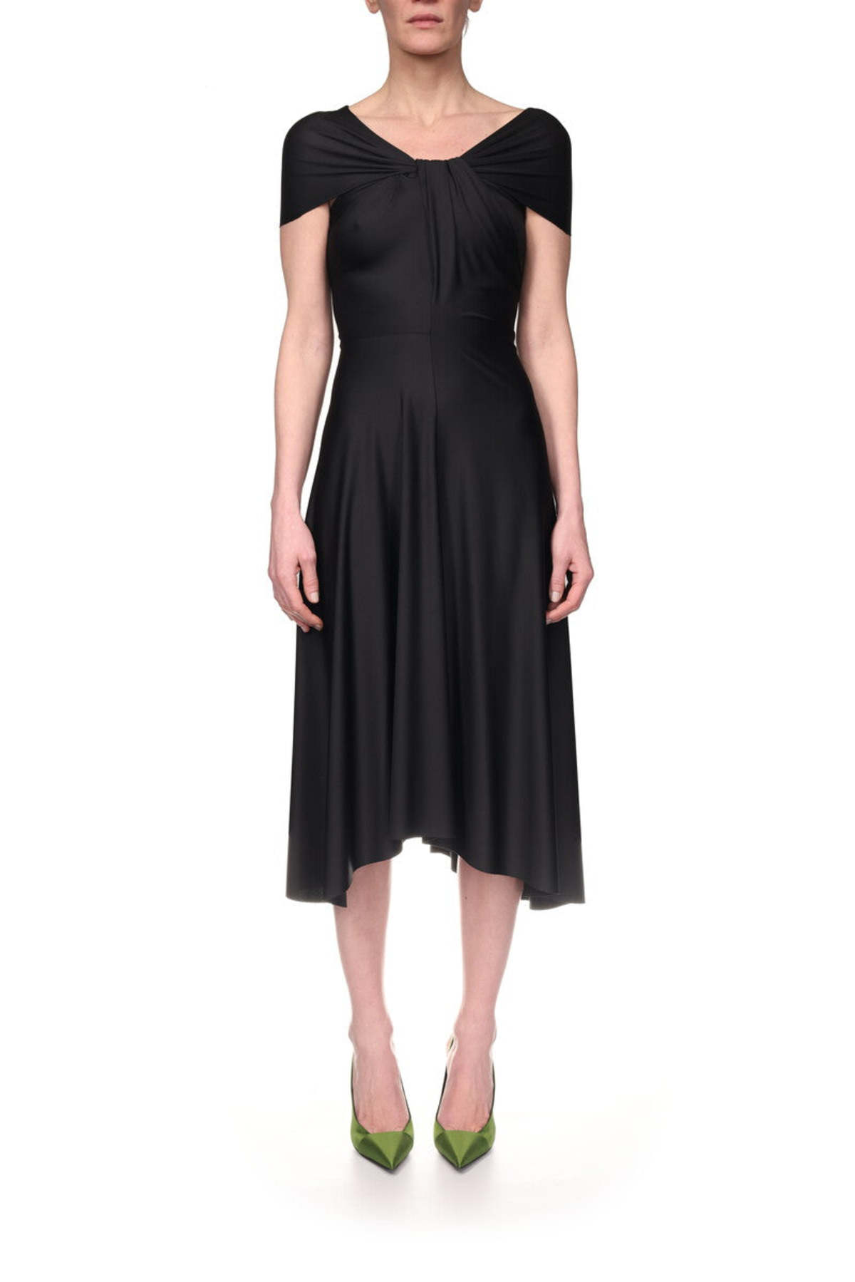 Victoria Beckham Cap Sleeve Draped Dress | Garmentory