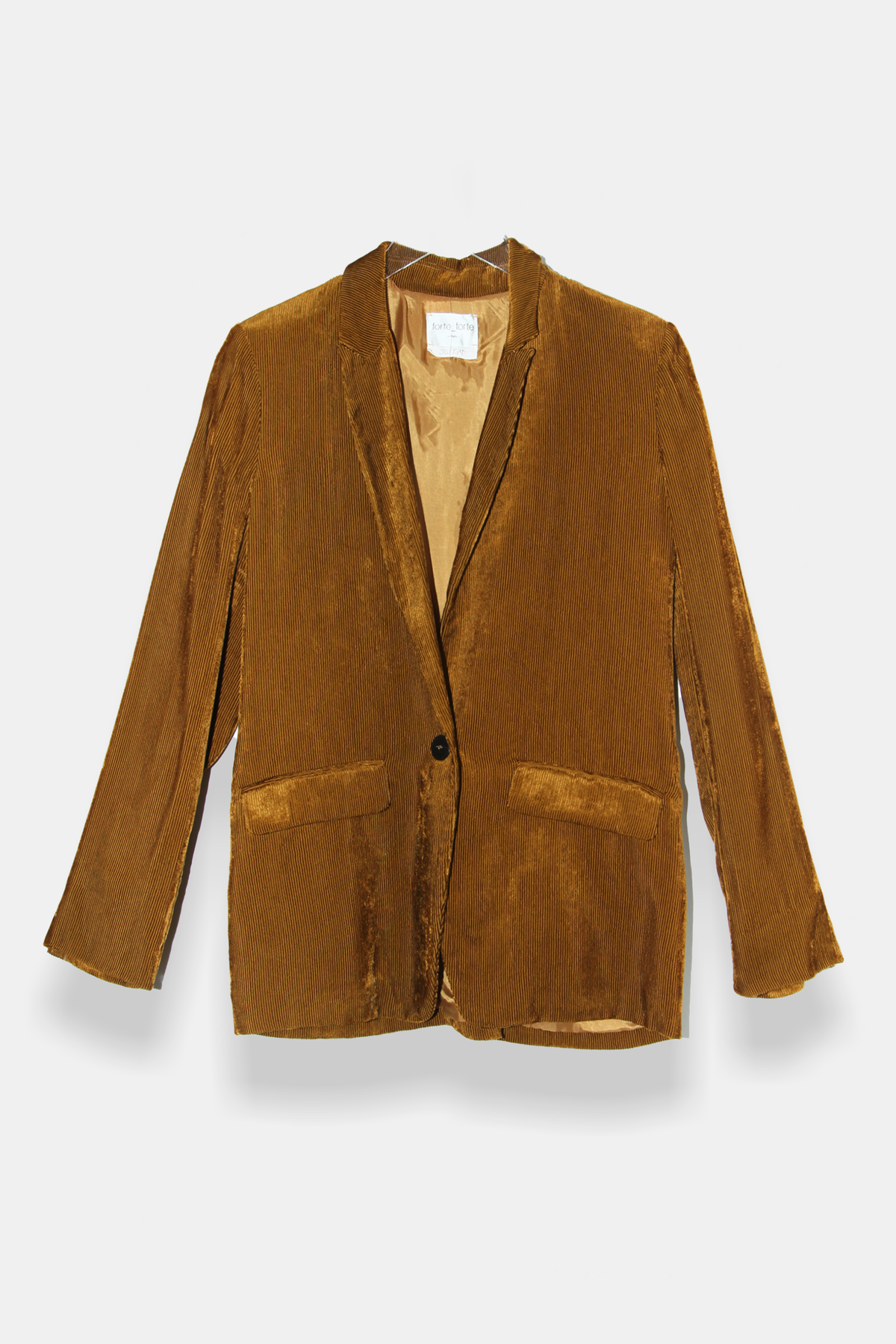 Forte Forte Fluid Ribbed Velvet Jacket - Bronze - Image 1 of 1