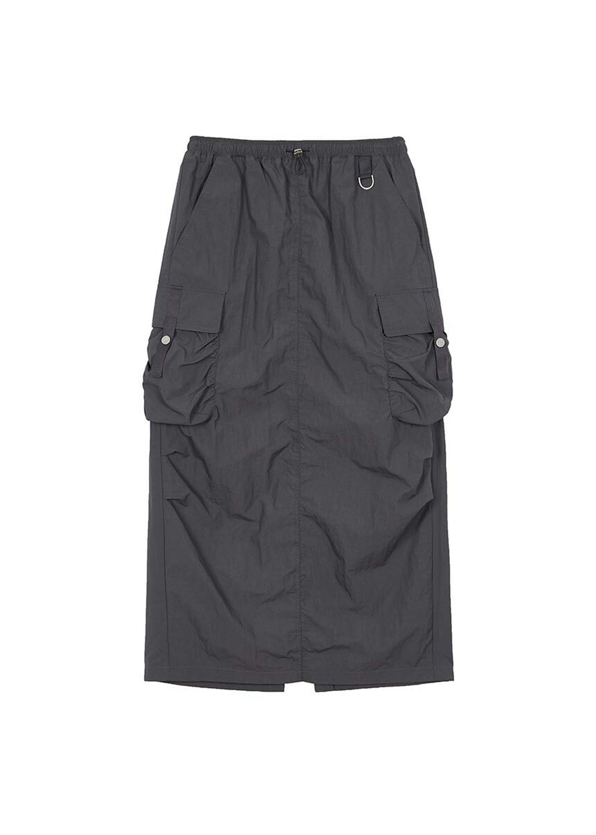 ★RAIVE★ Cargo Shirring Skirt in D/Grey VW3MS09113 Raive Cargo Shirring Skirt - Dark Gray | Garmentory