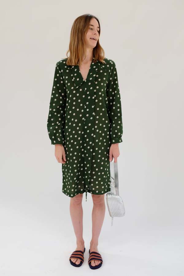 Beklina Deco Dress - Deep Green | Garmentory