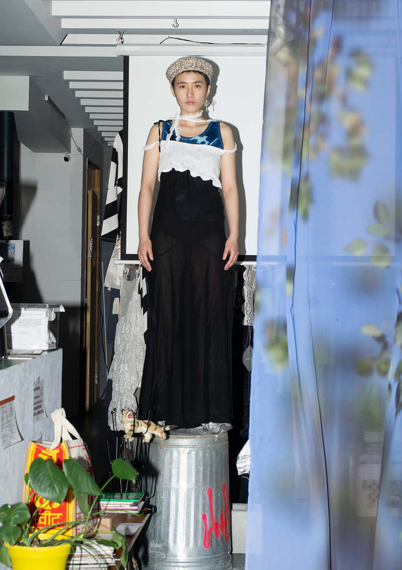 3standardstoppage Perverze Vintage SS2019 Single Strap Long Dress  