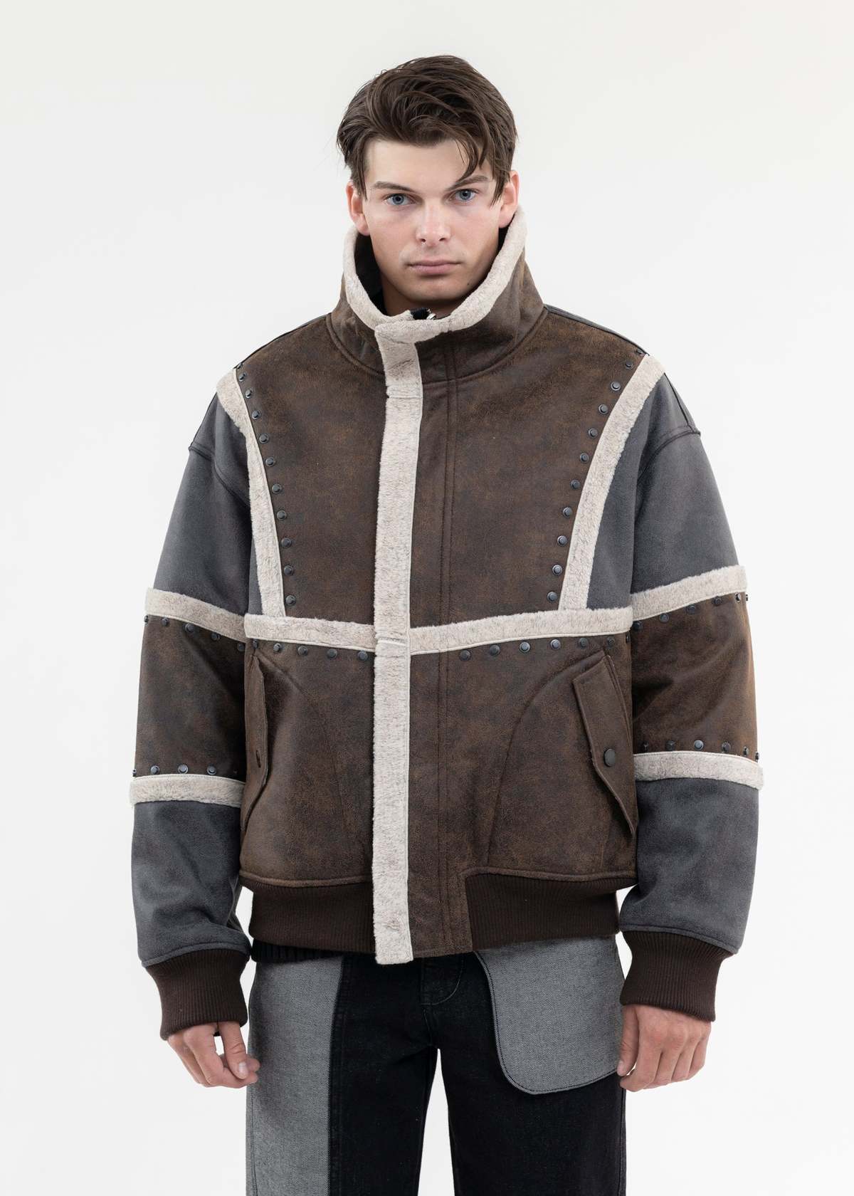 Feng Chen Wang Double Sided Sherpa Jacket - Black Multi | Garmentory