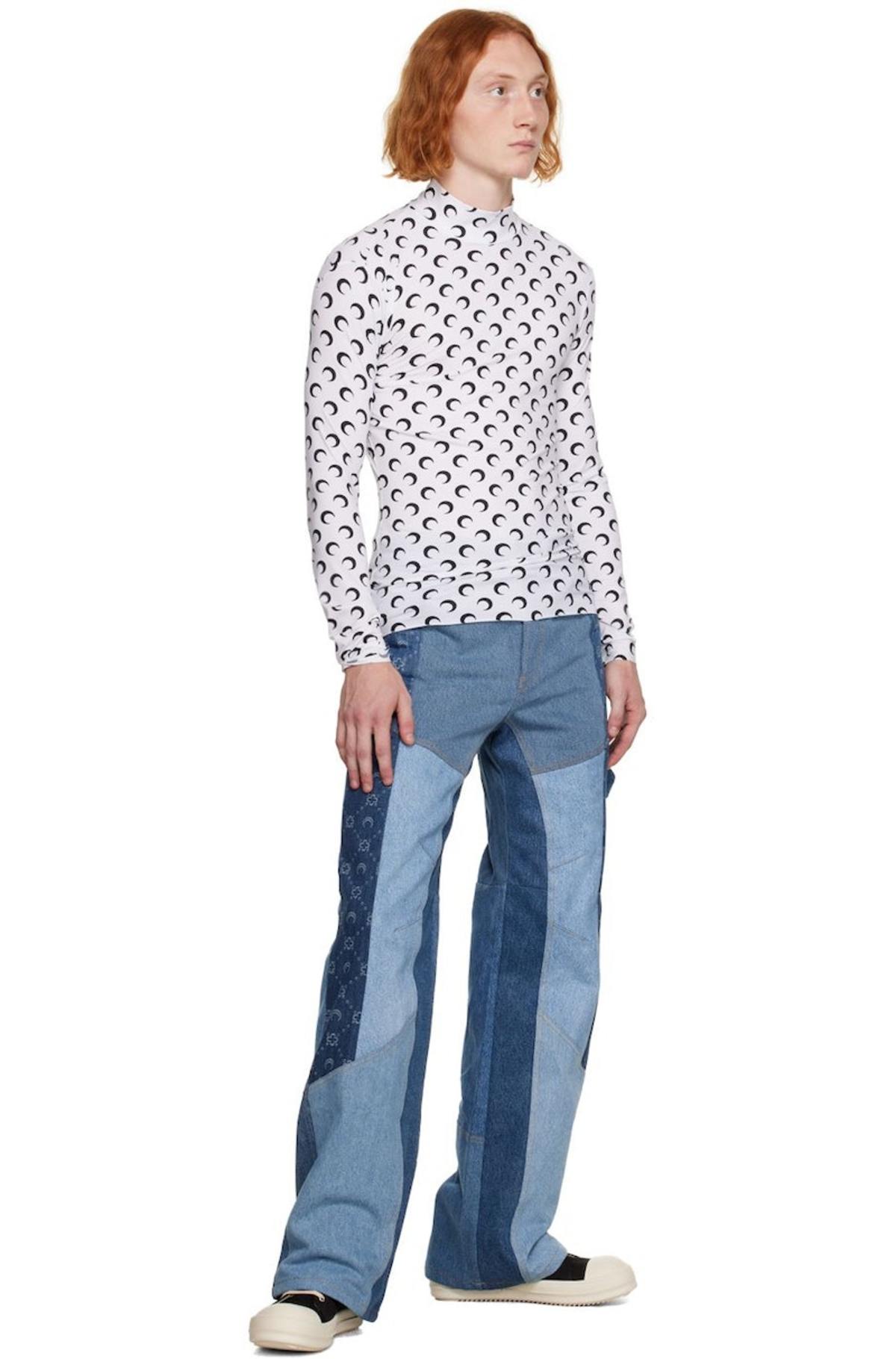 Marine Serre White Second Skin Turtleneck | Garmentory