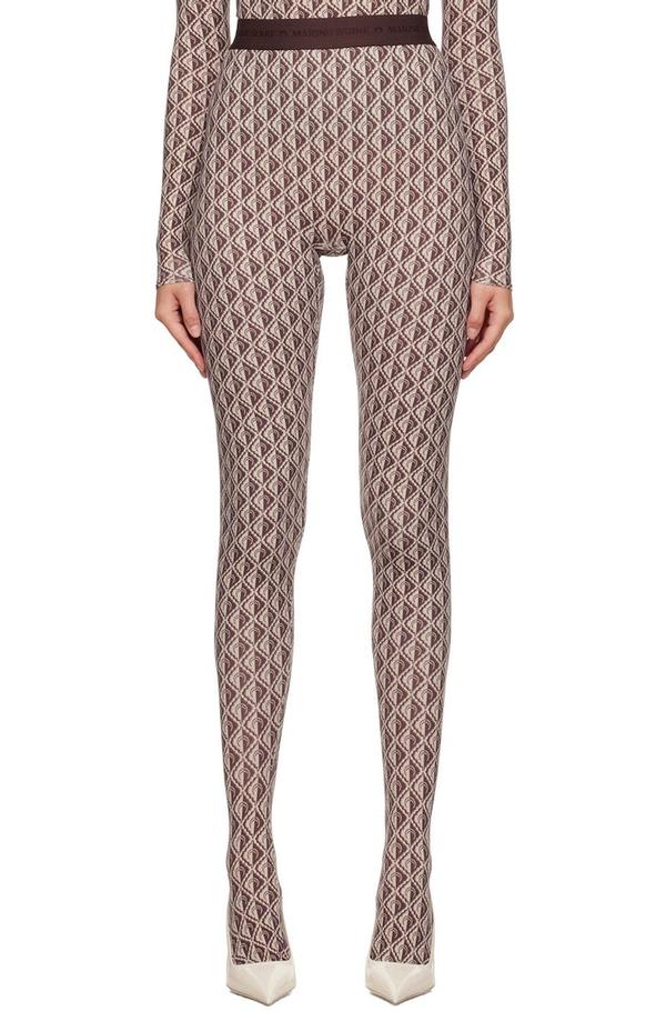 Marine Serre Beige & Brown Moon Diamant Leggings | Garmentory