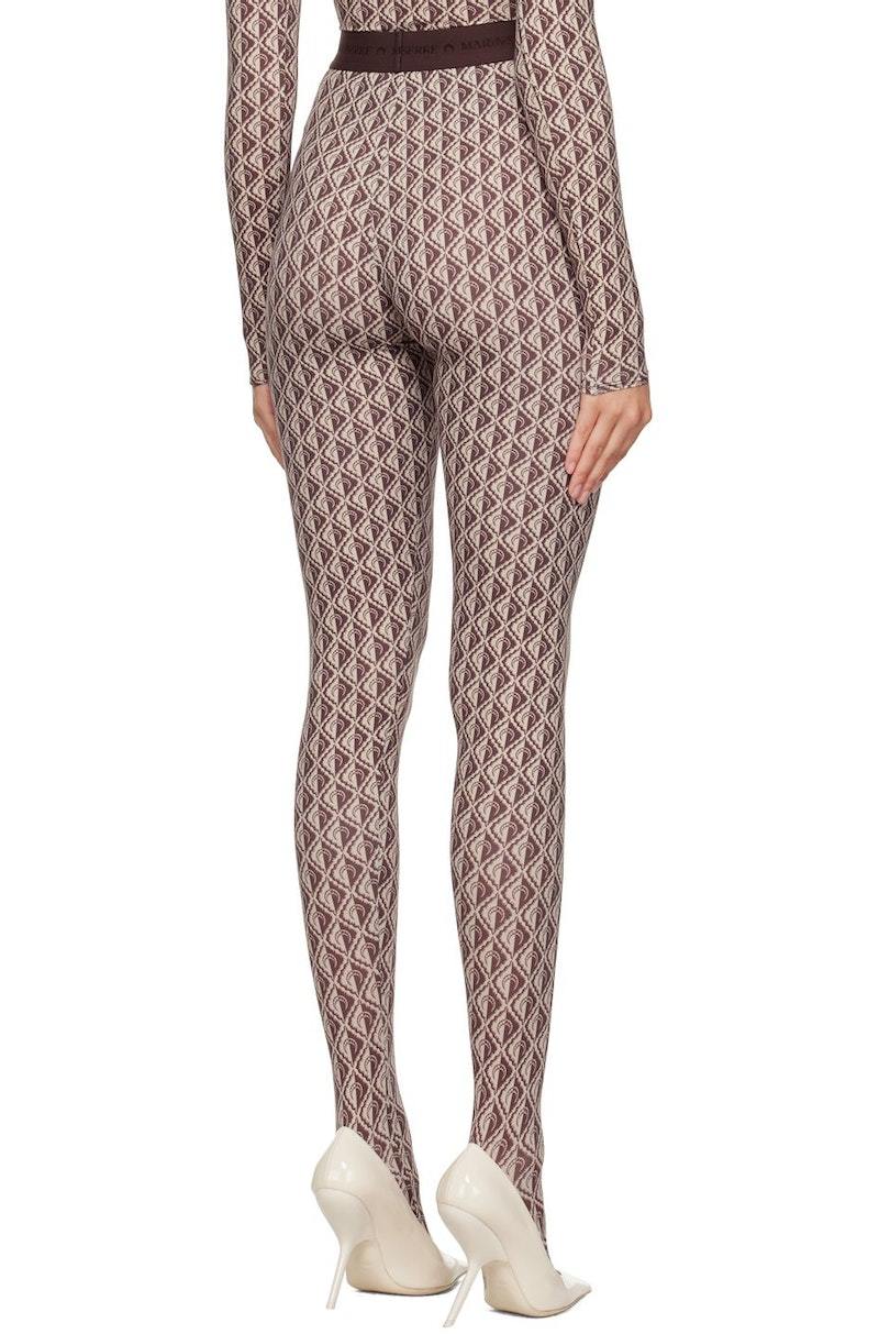 Marine Serre Beige & Brown Moon Diamant Leggings | Garmentory