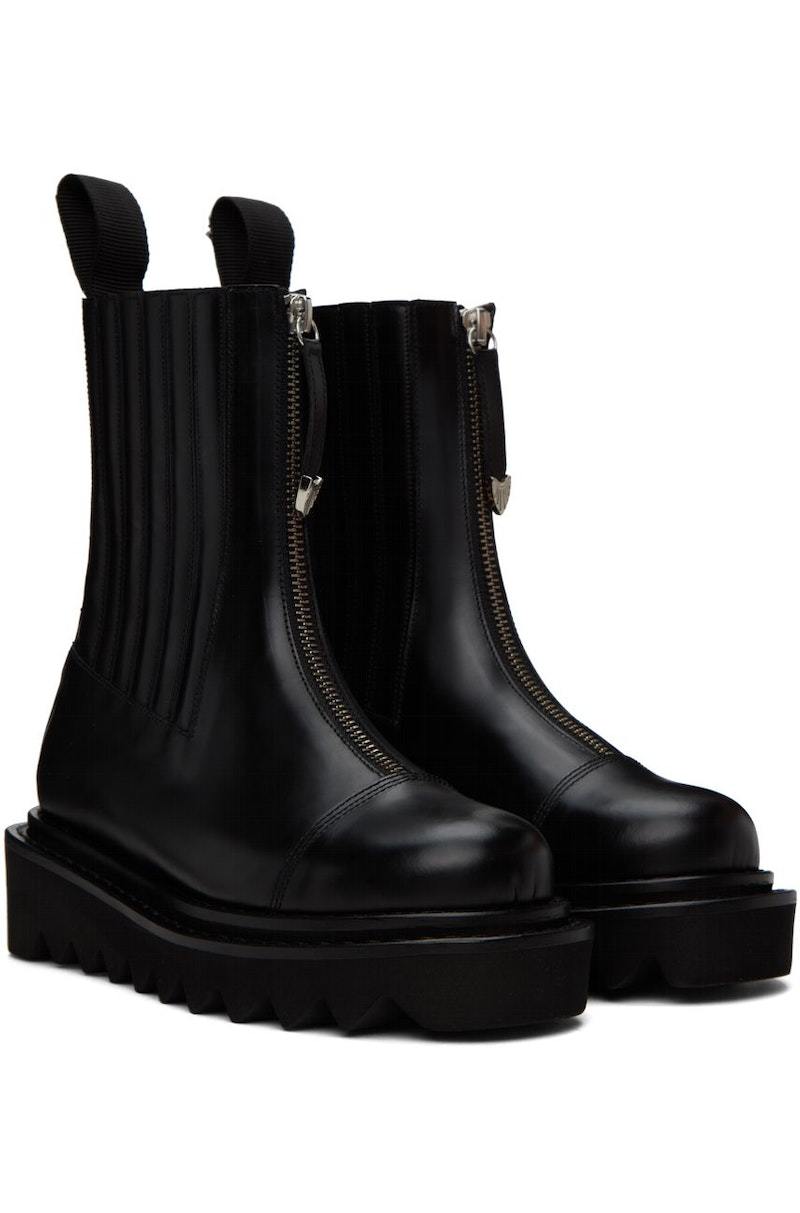 Toga Pulla Black Zip Boots | Garmentory