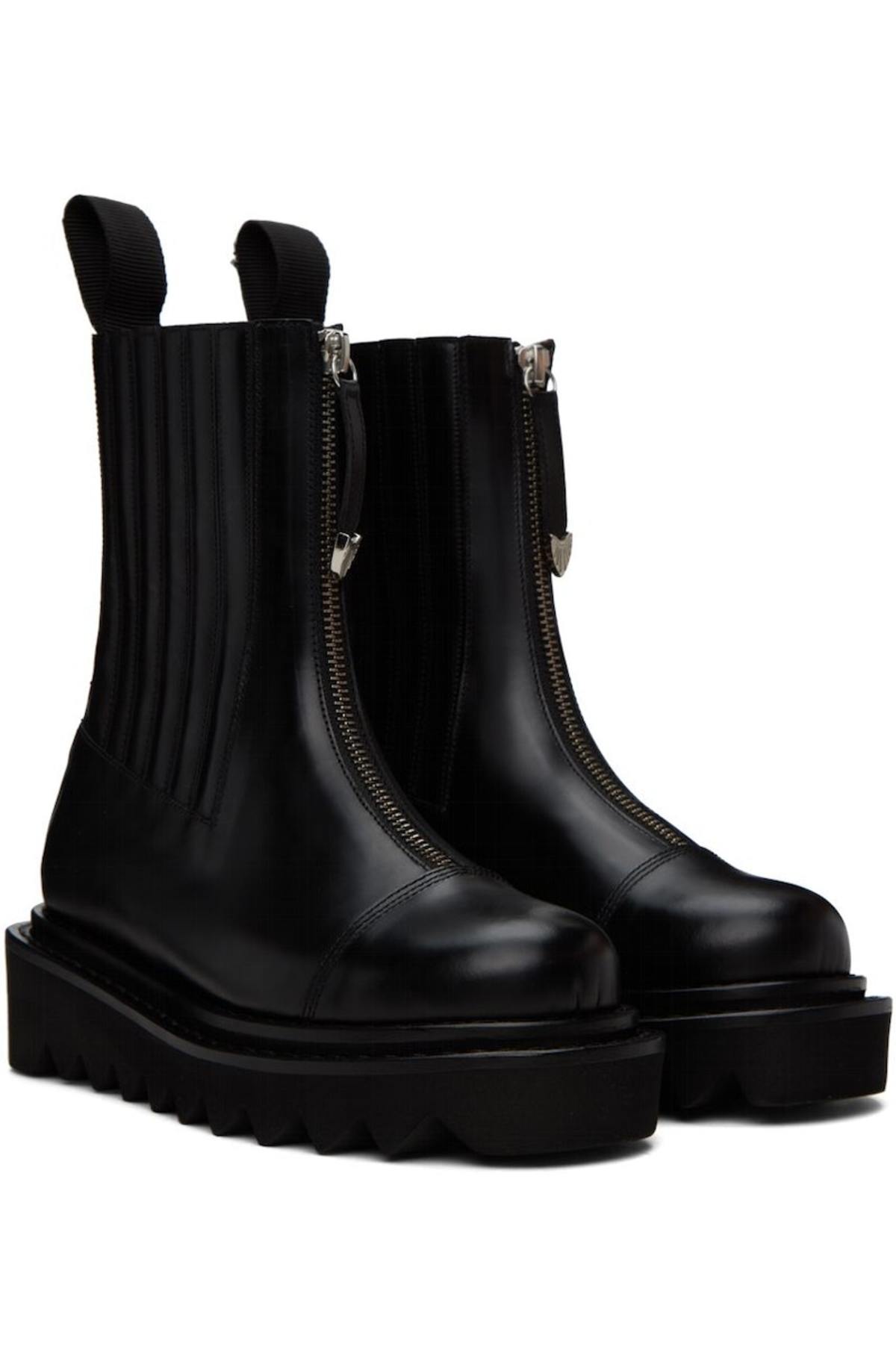 Toga Pulla Black Zip Boots | Garmentory