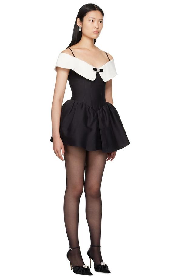 shushu tong black off the shoulder mini dress Shushu/Tong Off-The-Shoulder Minidress Size:UK Size 14