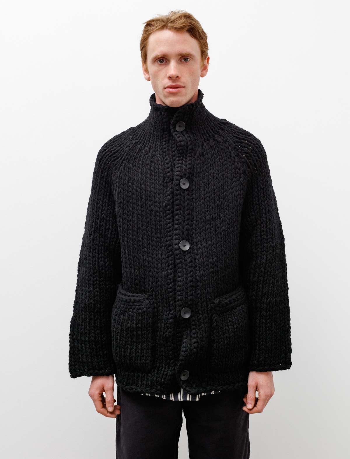 Casey Casey Wool Cardigan - Black | Garmentory