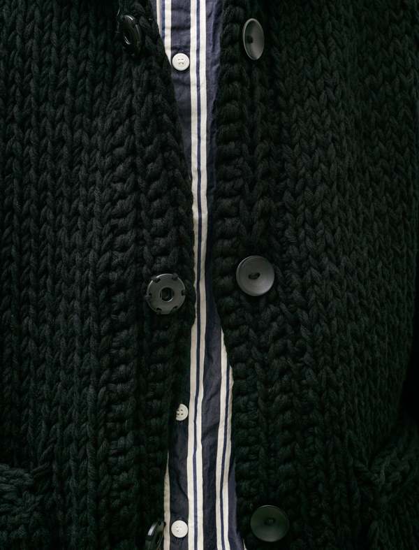 Casey Casey Wool Cardigan - Black | Garmentory