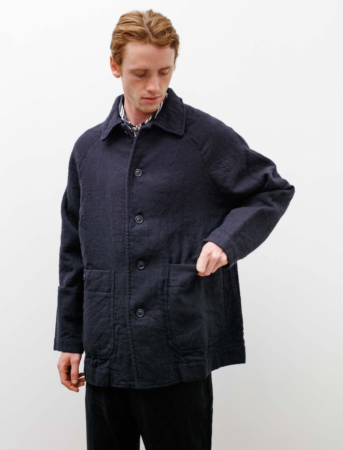 Casey Casey Rotty Wool Jacket - Navy | Garmentory