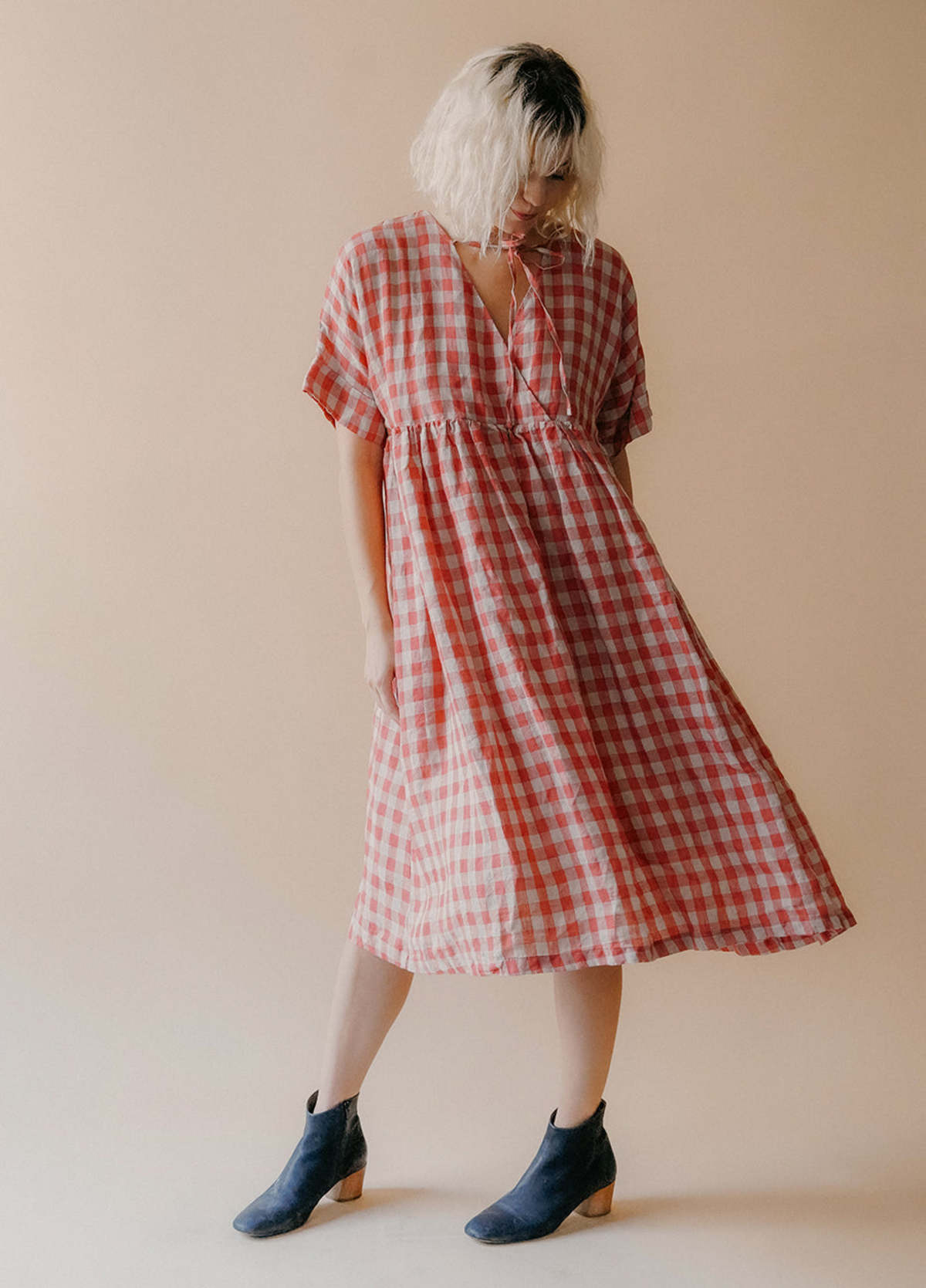 fitted lace wedding dress Girls' Red Gingham Dress