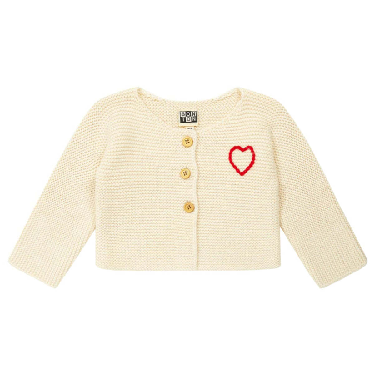 Kids Bonton Timousse Cardigan Cream Garmentory