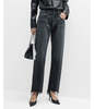 MOUSSY Detroit High Rise Wide Straight Ankle Jeans - Black - Thumbnail 1