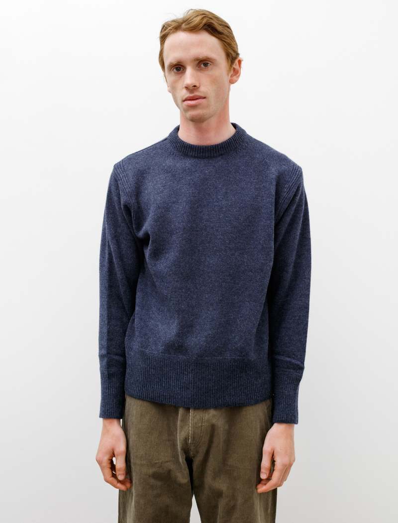 Taiga Takahashi Mens Athletic Roundneck Sweater - Navy | Garmentory