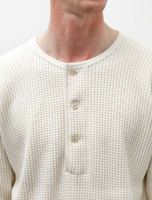 Taiga Takahashi Mens Henry Neck Shirt - Ivory | Garmentory