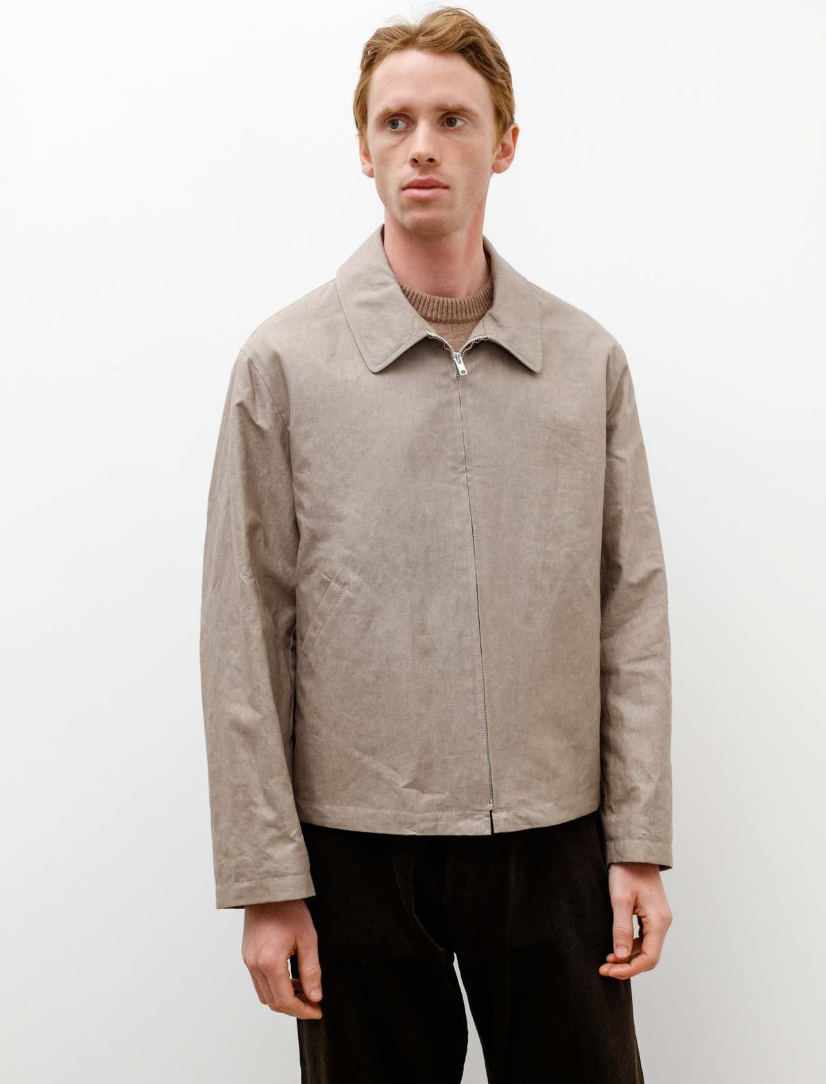 argue⭐︎ ANTIQUE DUSTY DYE LINEN JACKET James Coward Site Coated Linen Jacket - Khaki | Garmentory