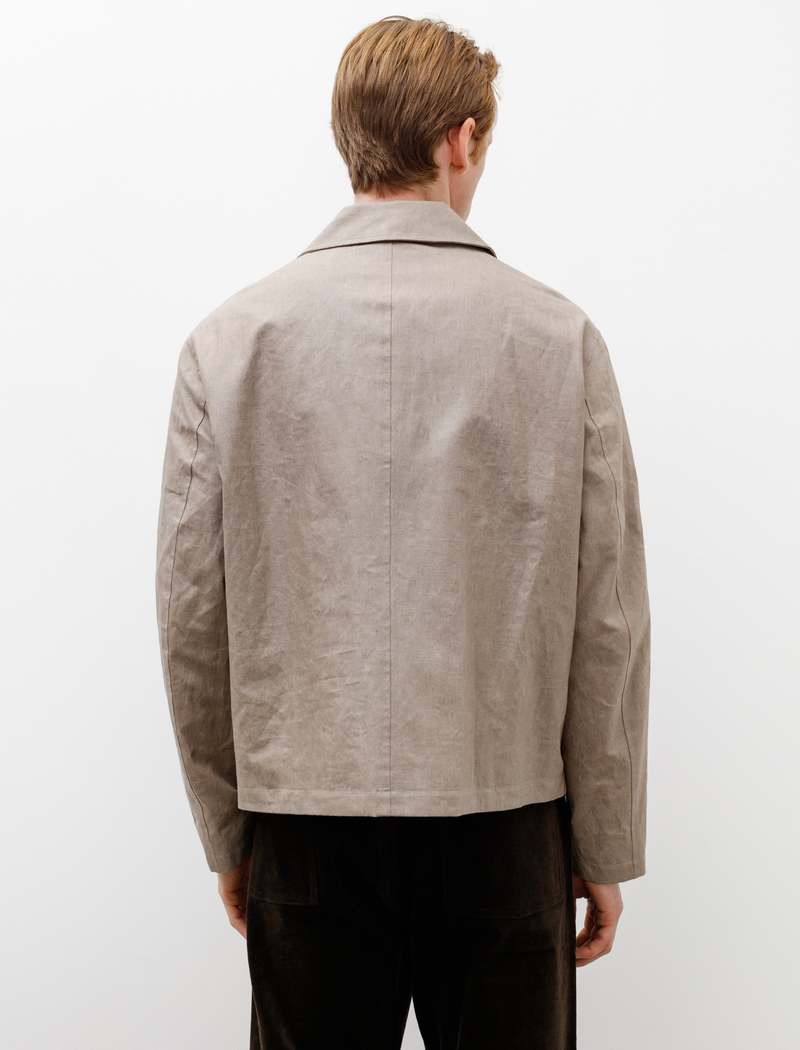 James Coward Site Coated Linen Jacket - Khaki | Garmentory