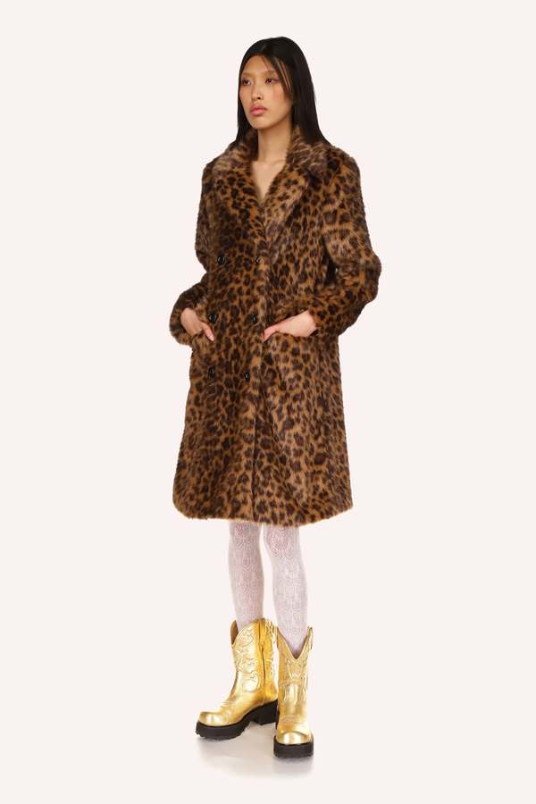 Anna Sui Leopard Double Breasted Coat Brown Multi Garmentory