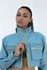 Abacaxi Crop Cargo Zipper Jacket - Blue - Thumbnail 1