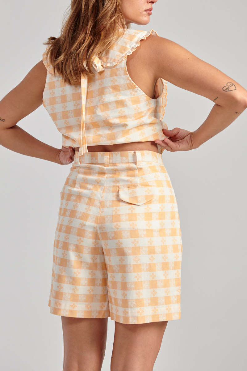 Rachel Antonoff Kokomo Bermuda Short - Apricot Tablecloth Rachel Antonoff Kokomo Bermuda Short - Apricot Tablecloth