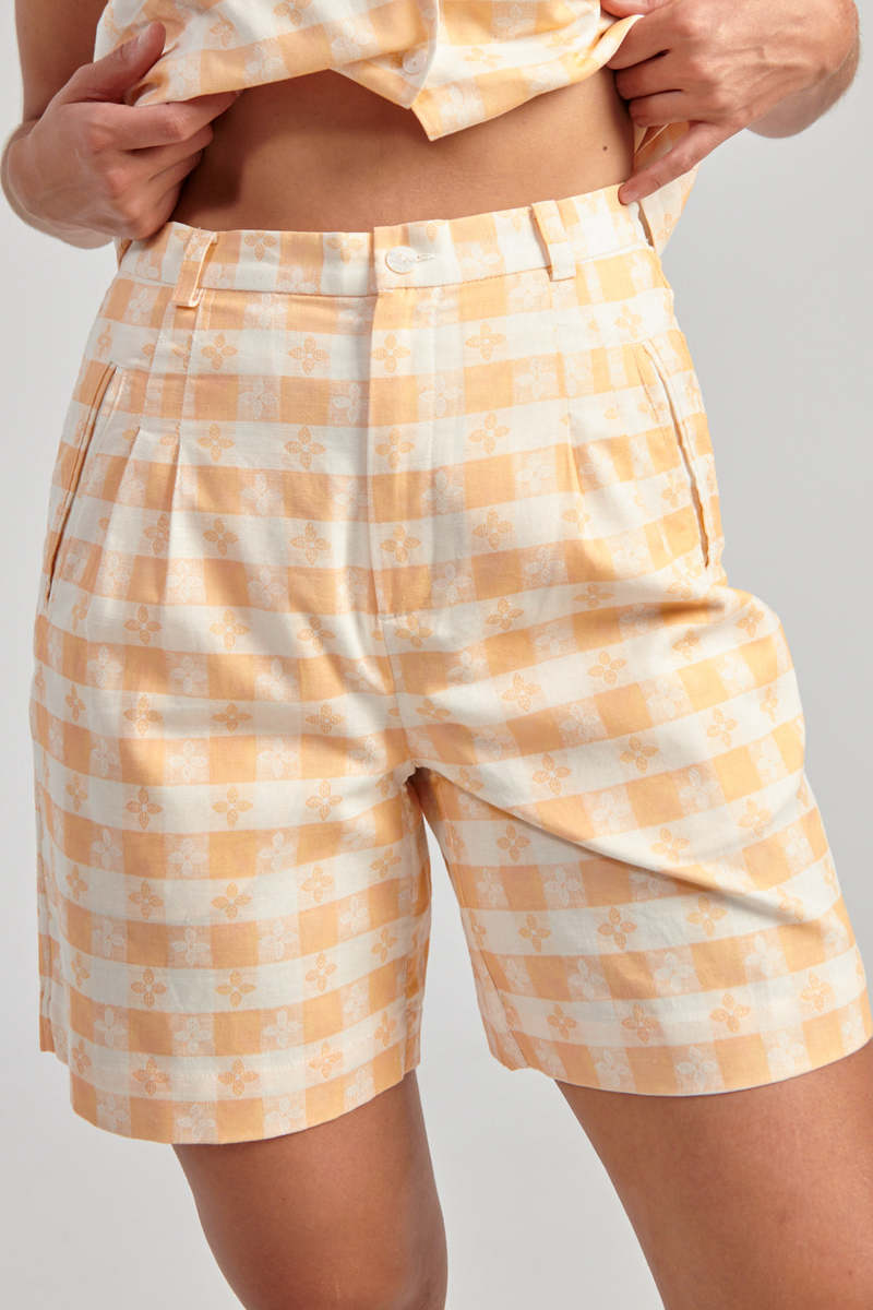 Rachel Antonoff Kokomo Bermuda Short - Apricot Tablecloth Rachel Antonoff Kokomo Bermuda Short - Apricot Tablecloth