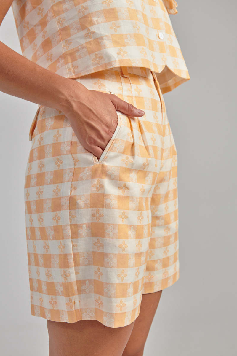Rachel Antonoff Kokomo Bermuda Short - Apricot Tablecloth Rachel Antonoff Kokomo Bermuda Short - Apricot Tablecloth
