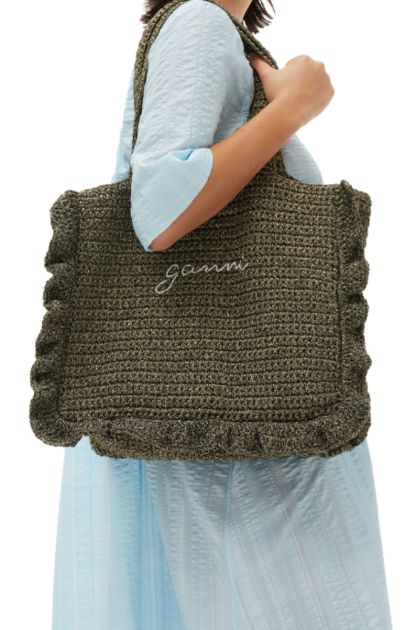 ● GANNI ● Cotton Crocheted Frill ートバッグ セール 22%OFF】GANNI トートバッグ Cotton Crochet Frill Tote