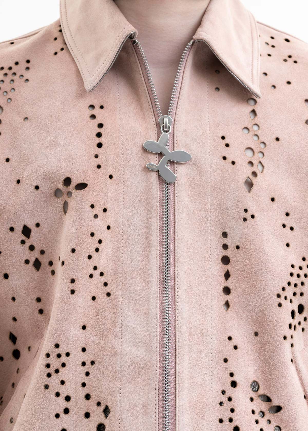 MASU SALMON GALAXY CUT LEATHER JACKET - Pink | Garmentory