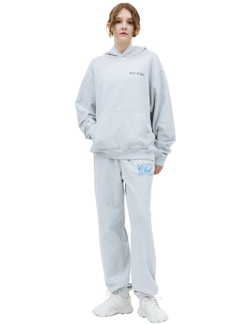 ★Sporty & Rich★ Wellness Club Sweatshirt Gray CR761HG CR76 Sporty & Rich Gray NY Health Club Sweatshirt Sporty & Rich