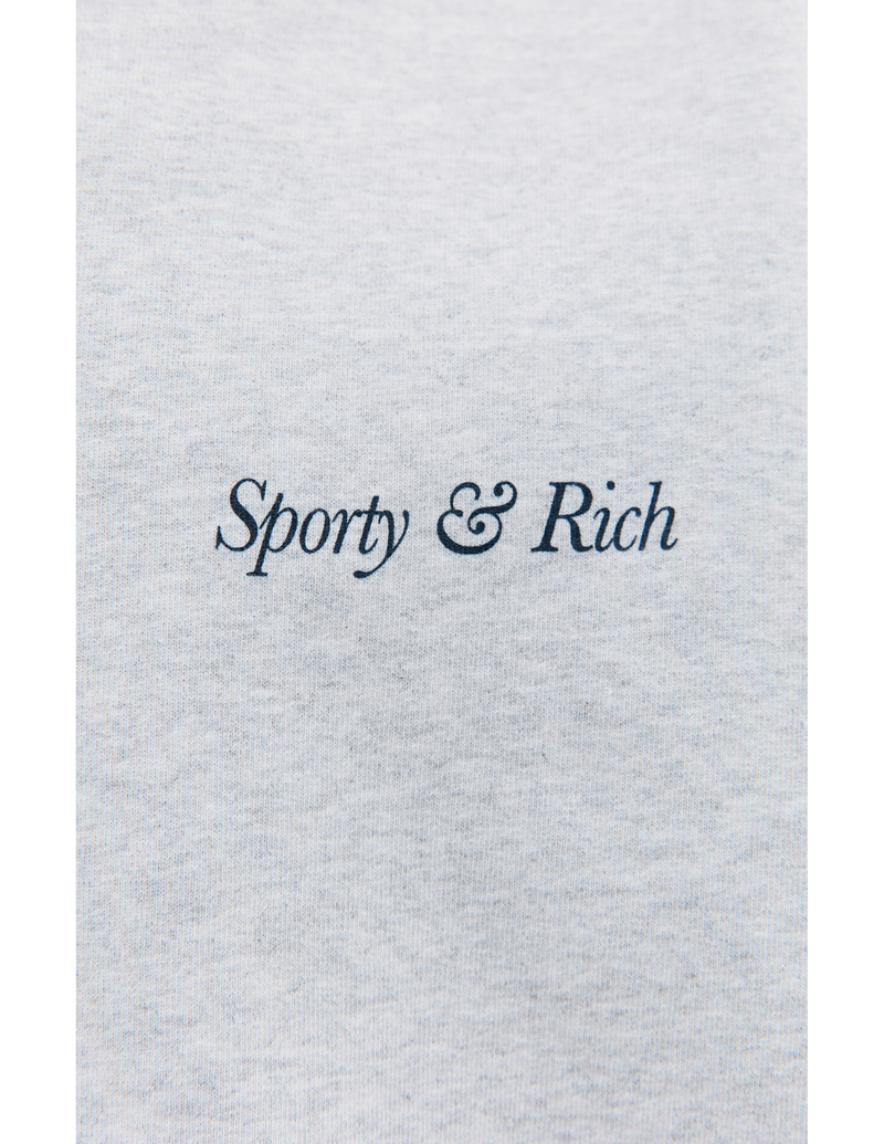 ★Sporty & Rich★ Wellness Club Sweatshirt Gray CR761HG CR76 Wellness Club Flocked Crewneck - Heather Gray/Black – Sporty