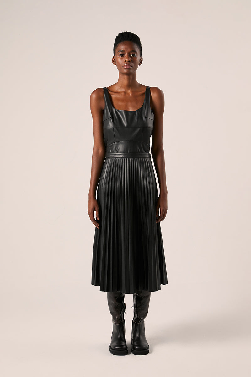 Proenza Schouler Faux Leather Pleated Skirt - Black | Garmentory