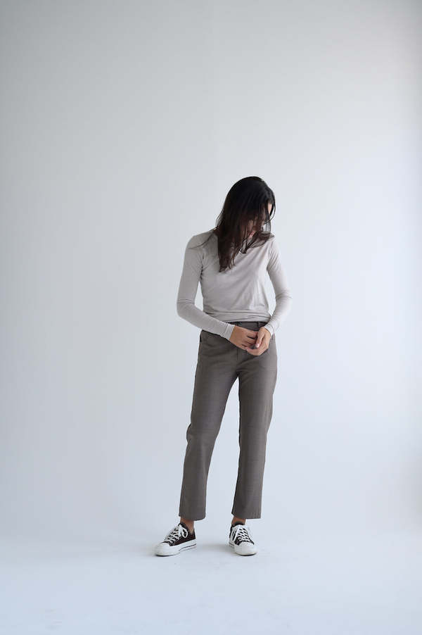 Private 0204 Cashmere Tee Long Sleeve - Desert