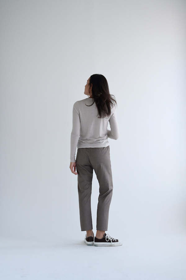 Private 0204 Cashmere Tee Long Sleeve - Desert