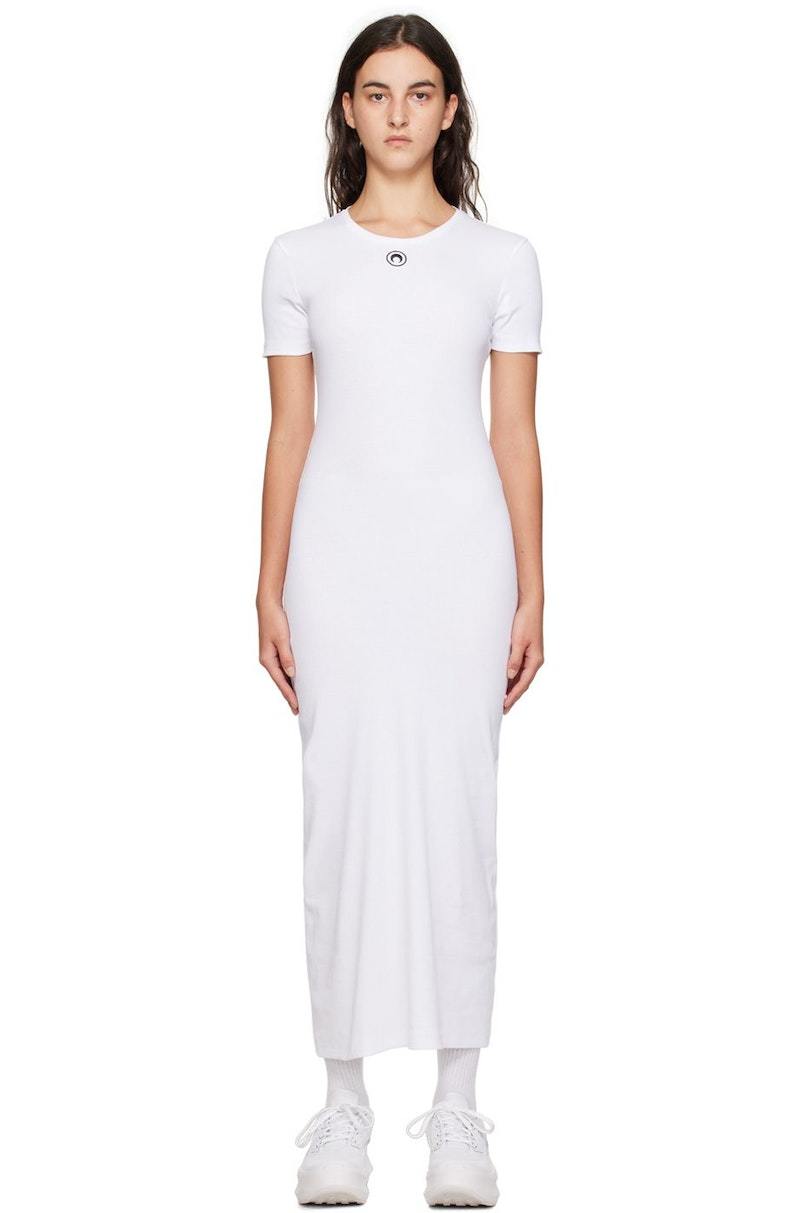 marine serre maxi dress Faux feather-trimmed mesh maxi dress in black - Marine Serre