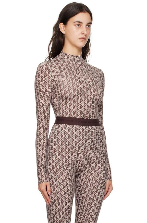 MARINE SERRE Moon Diamant Turtleneck - Brown | Garmentory