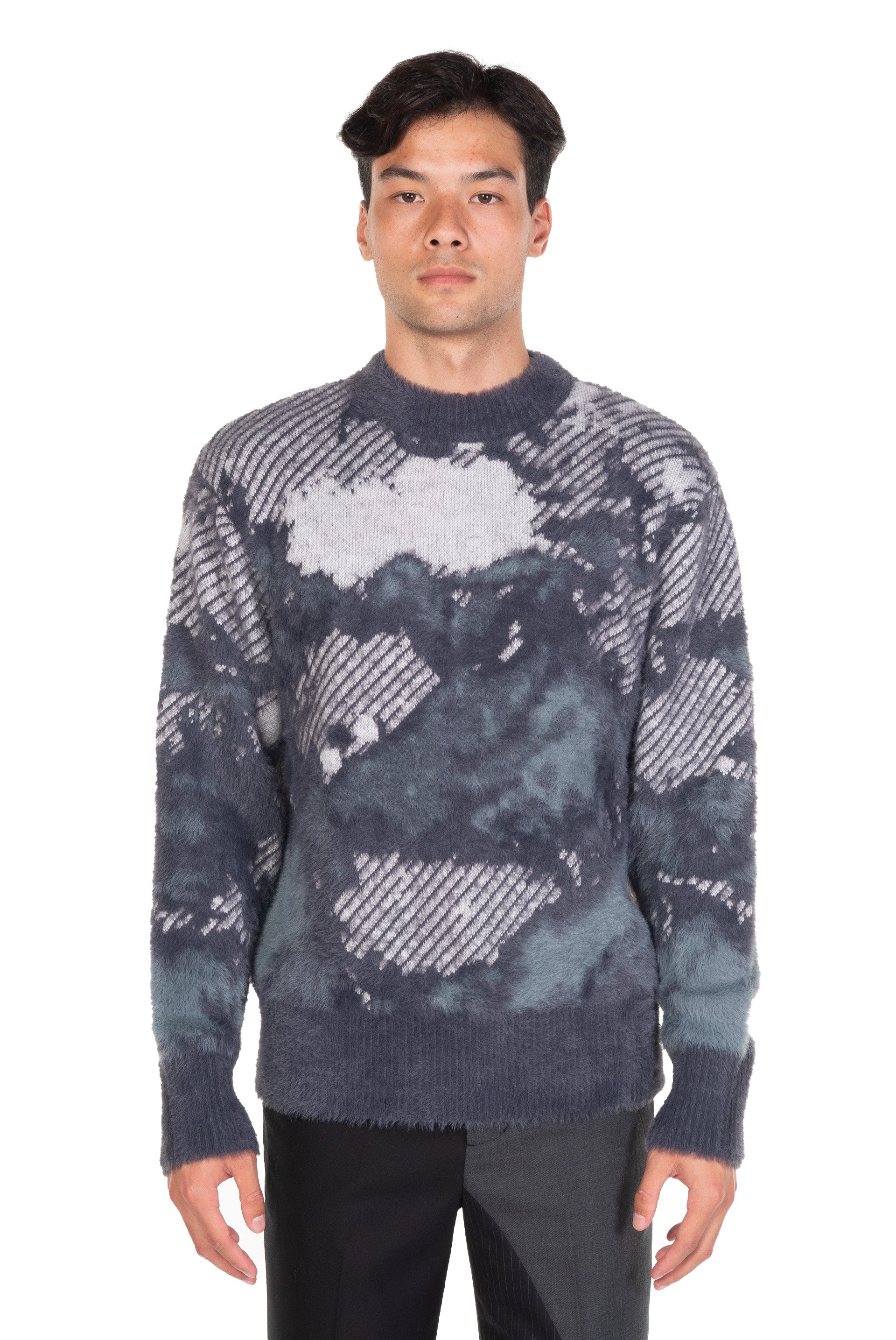 Feng Chen Wang Landscape Painting Jacquard Jumper - Grey/Blue