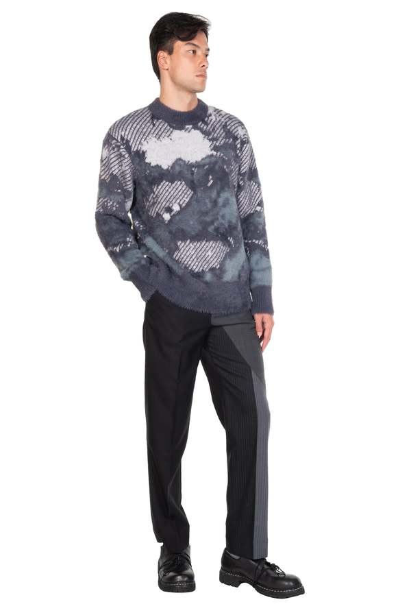 Feng Chen Wang Landscape Painting Jacquard Jumper - Grey/Blue