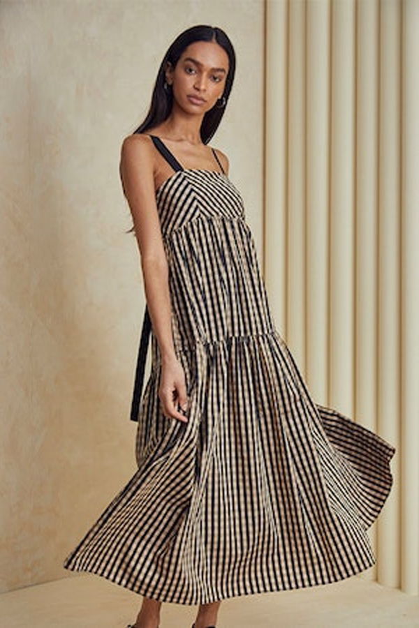 Hunter Bell Easton Dress - Black/Brown Gingham