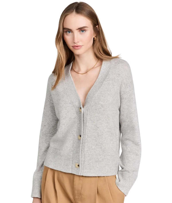 Kozakh Button Boxy Cardigan Soft Grey Garmentory